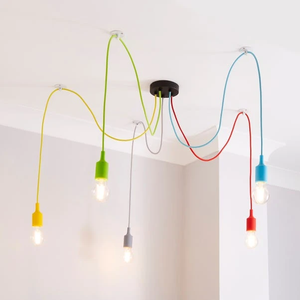 Dunelm Rainbow Flex 5 Light Spider Ceiling Fitting 1 Dunelm Rainbow Flex 5 Light Spider Ceiling Fitting