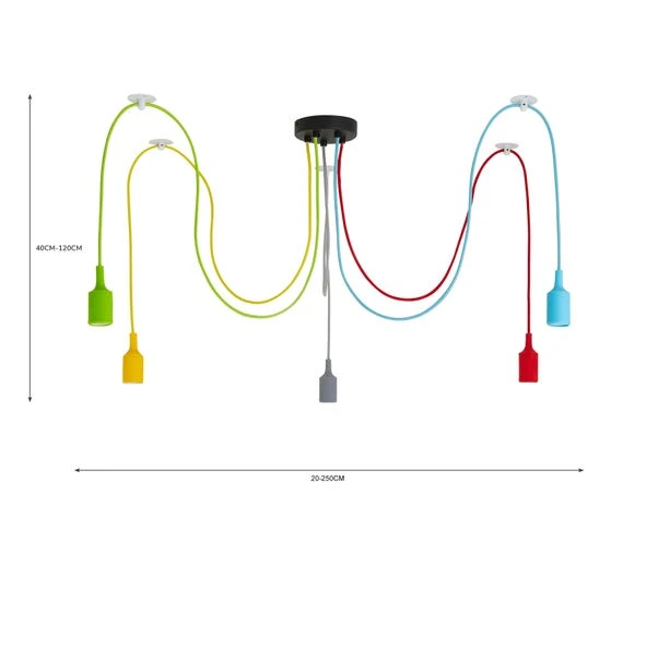 Dunelm Rainbow Flex 5 Light Spider Ceiling Fitting 6 Dunelm Rainbow Flex 5 Light Spider Ceiling Fitting - Image 6