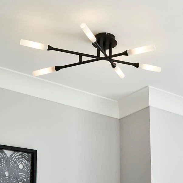 Elements Fontain 6 Light Ceiling Fitting 70cm 1 Elements Fontain 6 Light Ceiling Fitting 70cm