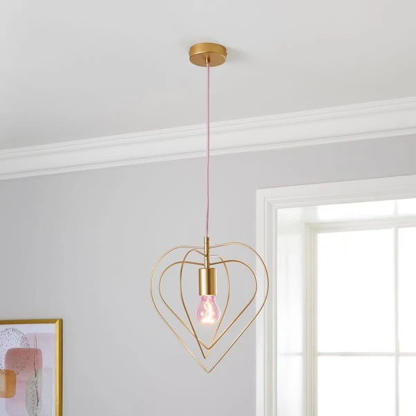 Dunelm Heart 1 Light Pendant Ceiling Fitting 1 Dunelm Heart 1 Light Pendant Ceiling Fitting