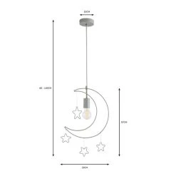 Dunelm Moon Stars 1 Light Pendant Ceiling Fitting -Lava Lamp Shop 30752938 alt07