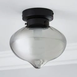 Alternative view of Dunelm Voyager 1 Light Smoked Flush Ceiling Fitting