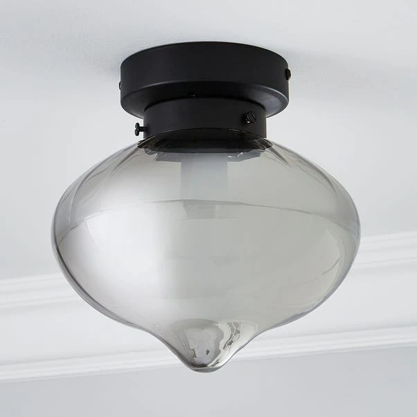 Dunelm Voyager 1 Light Smoked Flush Ceiling Fitting 2 Dunelm Voyager 1 Light Smoked Flush Ceiling Fitting - Image 2