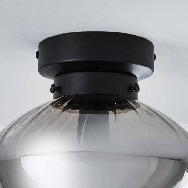 Dunelm Voyager 1 Light Smoked Flush Ceiling Fitting 4 Dunelm Voyager 1 Light Smoked Flush Ceiling Fitting - Image 4