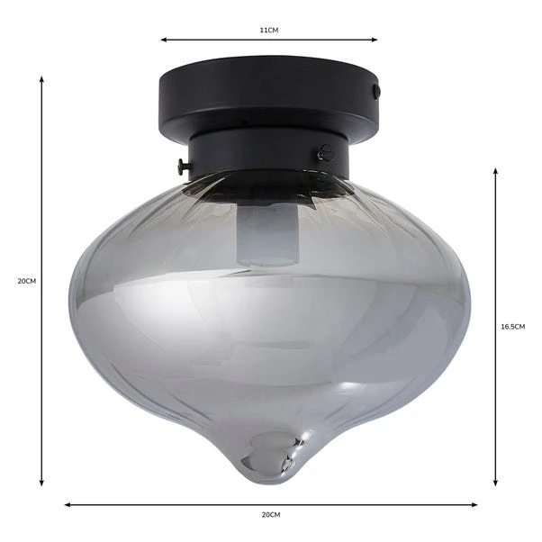 Dunelm Voyager 1 Light Smoked Flush Ceiling Fitting 6 Dunelm Voyager 1 Light Smoked Flush Ceiling Fitting - Image 6
