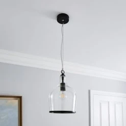 Alternative view of Dunelm Lenny 1 Light Black Ceiling Fitting