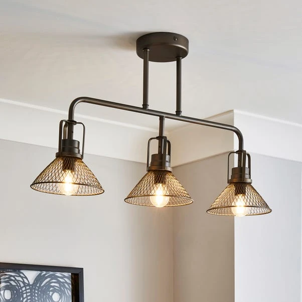 Dunelm Nicholas 3 Light Industrial Ceiling Fitting 1 Dunelm Nicholas 3 Light Industrial Ceiling Fitting