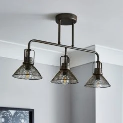 Alternative view of Dunelm Nicholas 3 Light Industrial Ceiling Fitting