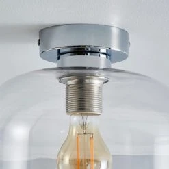 Dunelm Palazzo Clear 1 Light Flush Fitting -Lava Lamp Shop 30753371 alt03