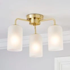 Dunelm Palazzo Gold 3 Light Semi Flush Fitting