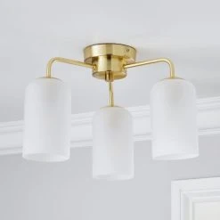 Alternative view of Dunelm Palazzo Gold 3 Light Semi Flush Fitting