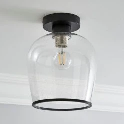 Alternative view of Dunelm Lenny 1 Light Black Flush Ceiling Fitting