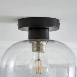 Dunelm Lenny 1 Light Black Flush Ceiling Fitting -Lava Lamp Shop 30753380 alt03