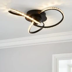 Dunelm Oria 3 Light LED Black Ceiling Fitting