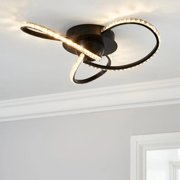 Dunelm Oria 3 Light LED Black Ceiling Fitting 1 Dunelm Oria 3 Light LED Black Ceiling Fitting