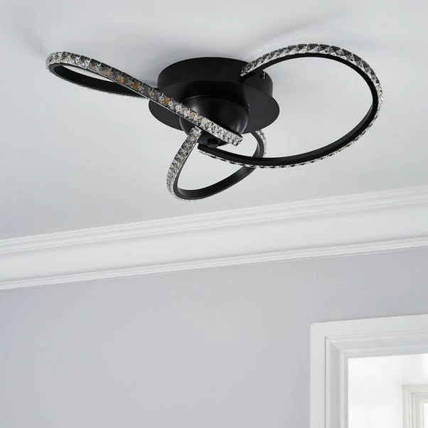 Dunelm Oria 3 Light LED Black Ceiling Fitting 2 Dunelm Oria 3 Light LED Black Ceiling Fitting - Image 2