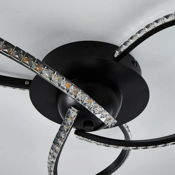 Dunelm Oria 3 Light LED Black Ceiling Fitting 4 Dunelm Oria 3 Light LED Black Ceiling Fitting - Image 4