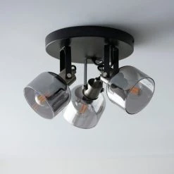Alternative view of Dunelm Palazzo 3 Light Smoked Glass Spotlight