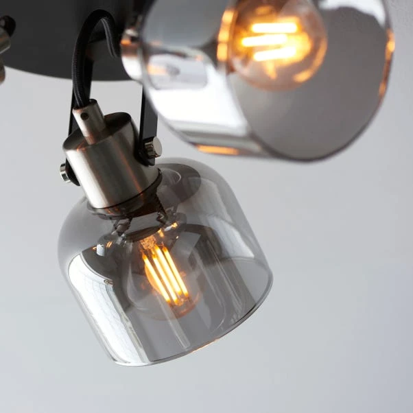 Dunelm Palazzo 3 Light Smoked Glass Spotlight 5 Dunelm Palazzo 3 Light Smoked Glass Spotlight - Image 5