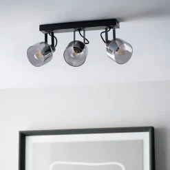 Alternative view of Dunelm Palazzo 3 Light Smoked Glass Spotlight Bar