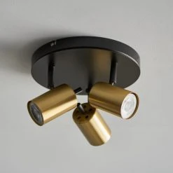 Alternative view of Dunelm Carter 3 Light Gold Spotlight
