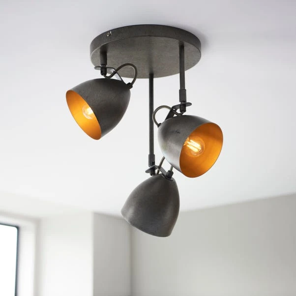 Dunelm Rolton 3 Light Gunmetal Spotlight 1 Dunelm Rolton 3 Light Gunmetal Spotlight