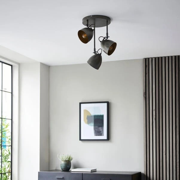 Dunelm Rolton 3 Light Gunmetal Spotlight 4 Dunelm Rolton 3 Light Gunmetal Spotlight - Image 4