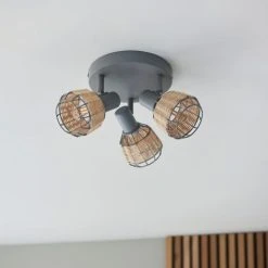 Alternative view of Dunelm Ohio 3 Light Grey Spotlight