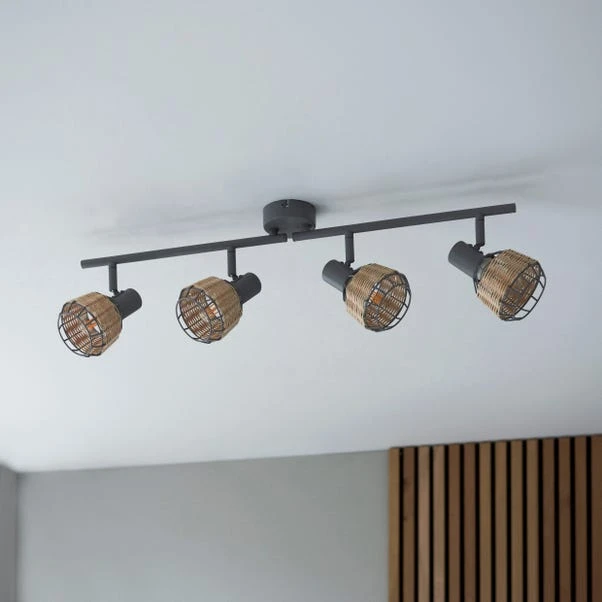Dunelm Ohio 4 Light Grey Spotlight Bar 2 Dunelm Ohio 4 Light Grey Spotlight Bar - Image 2