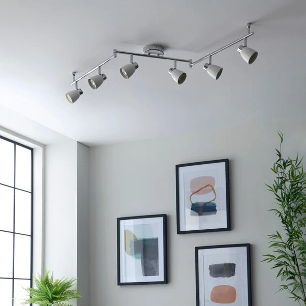 Dunelm Alto 6 Light Chrome Spotlight Bar - Image 4