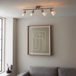 Dunelm Delavin 4 Light Satin Nickel Spotlight Bar -Lava Lamp Shop 30754843 alt02