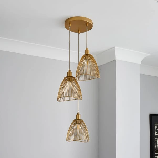 Elements Jaula Gold 3 Light Cluster Ceiling Fitting 2 Elements Jaula Gold 3 Light Cluster Ceiling Fitting - Image 2