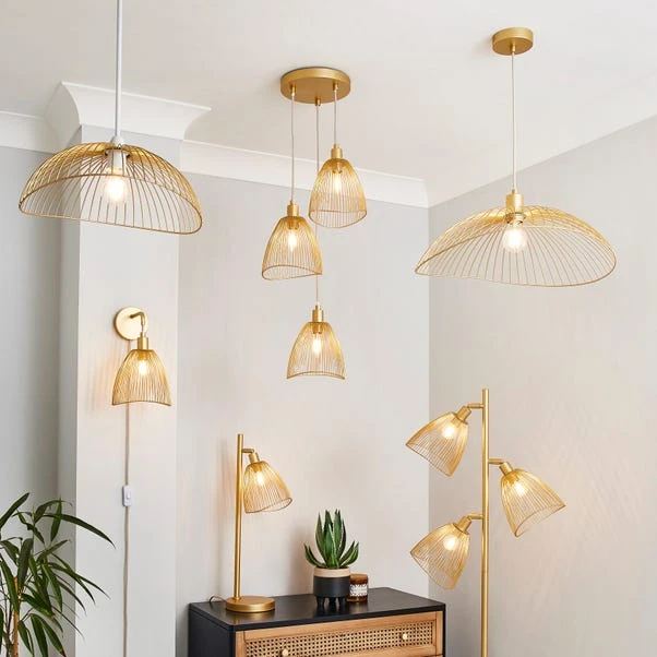 Elements Jaula Gold 3 Light Cluster Ceiling Fitting 6 Elements Jaula Gold 3 Light Cluster Ceiling Fitting - Image 6