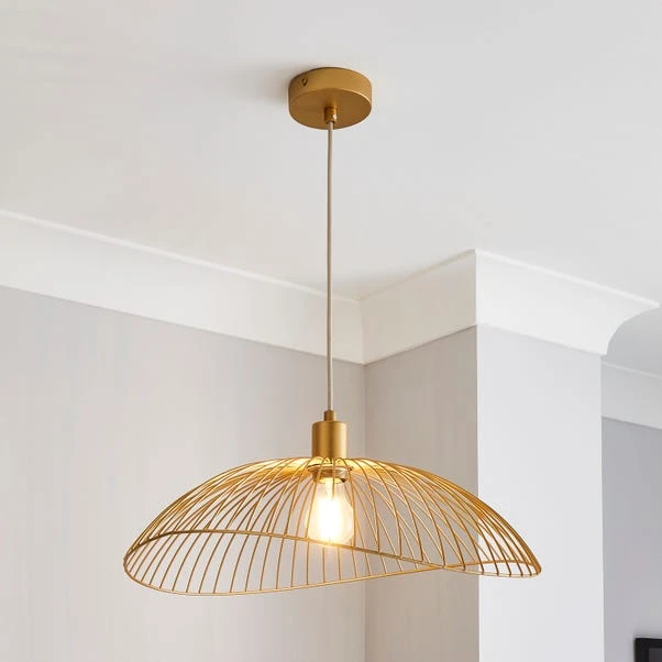 Elements Jaula Gold 1 Light Ceiling Fitting 1 Elements Jaula Gold 1 Light Ceiling Fitting
