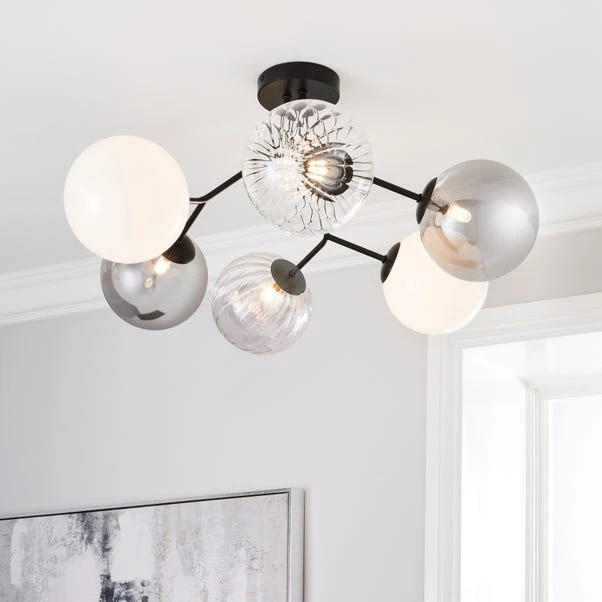 Dunelm Nila 6 Light Ceiling Fitting 1 Dunelm Nila 6 Light Ceiling Fitting