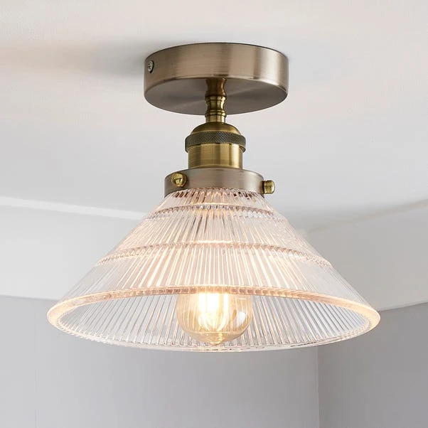 Dunelm Logan Glass 1 Light Satin Nickel Semi Flush Fitting 1 Dunelm Logan Glass 1 Light Satin Nickel Semi Flush Fitting