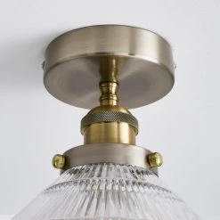 Dunelm Logan Glass 1 Light Satin Nickel Semi Flush Fitting 9 Dunelm Logan Glass 1 Light Satin Nickel Semi Flush Fitting -Lava Lamp Shop 30755756 alt03
