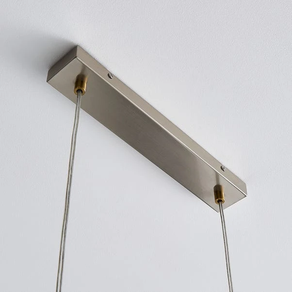 Dunelm Logan Glass 3 Light Nickel Diner Ceiling Fitting 4 Dunelm Logan Glass 3 Light Nickel Diner Ceiling Fitting - Image 4