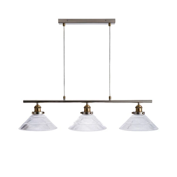 Dunelm Logan Glass 3 Light Nickel Diner Ceiling Fitting 5 Dunelm Logan Glass 3 Light Nickel Diner Ceiling Fitting - Image 5