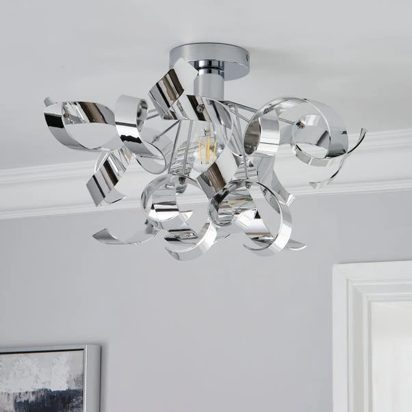 Dunelm Iris Semi Flush Ceiling Fitting 2 Dunelm Iris Semi Flush Ceiling Fitting - Image 2