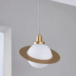 Alternative view of Dunelm Saturn 1 Light Pendant Ceiling Fitting