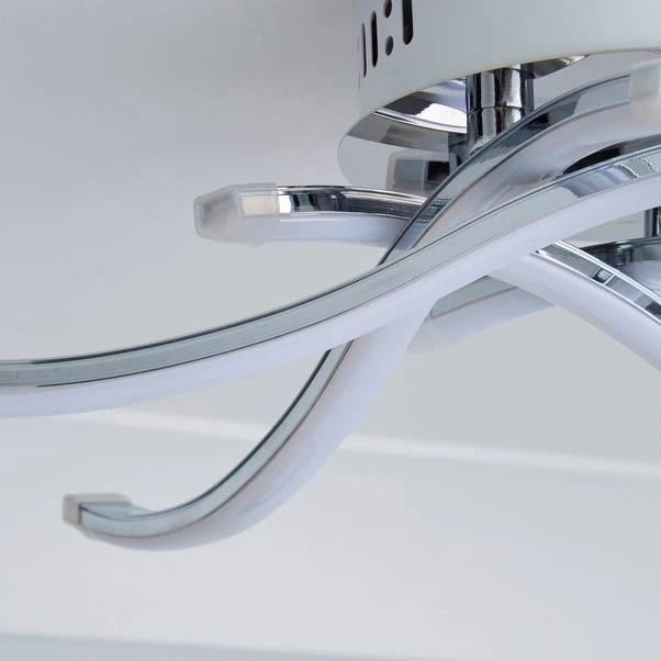 Dunelm Layla 5 Light Integrated LED Chrome Semi-Flush Ceiling Fitting 3 Dunelm Layla 5 Light Integrated LED Chrome Semi-Flush Ceiling Fitting - Image 3