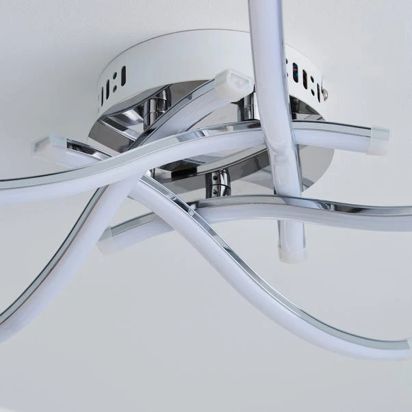 Dunelm Layla 5 Light Integrated LED Chrome Semi-Flush Ceiling Fitting 4 Dunelm Layla 5 Light Integrated LED Chrome Semi-Flush Ceiling Fitting - Image 4