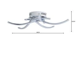 Dunelm Layla 5 Light Integrated LED Chrome Semi-Flush Ceiling Fitting 9 Dunelm Layla 5 Light Integrated LED Chrome Semi-Flush Ceiling Fitting -Lava Lamp Shop 30763882 alt04