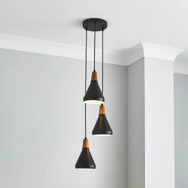 Elements Wolston 3 Light Cluster Ceiling Fitting 1 Elements Wolston 3 Light Cluster Ceiling Fitting