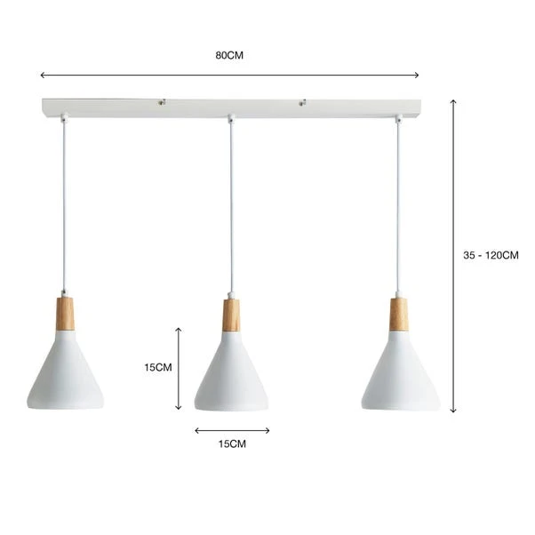 Elements Wolston 3 Light Diner Ceiling Fitting 6 Elements Wolston 3 Light Diner Ceiling Fitting - Image 6