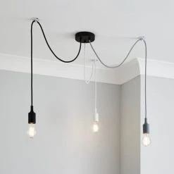 Dunelm Monochrome Flex 3 Light Cluster Ceiling Fitting