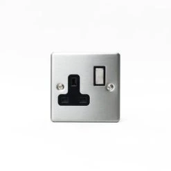 Status 1 Gang 13 Amp Stainless Steel Wall Socket -Lava Lamp Shop 30768548 alt02