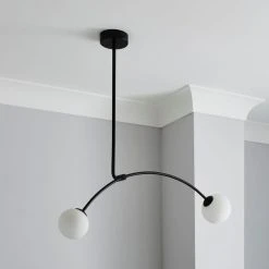 Alternative view of Dunelm Gigi 2 Light Ceiling Fitting Black