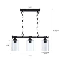 Dunelm Bates 3 Light Ceiling Fitting Industrial -Lava Lamp Shop 30768638 alt07